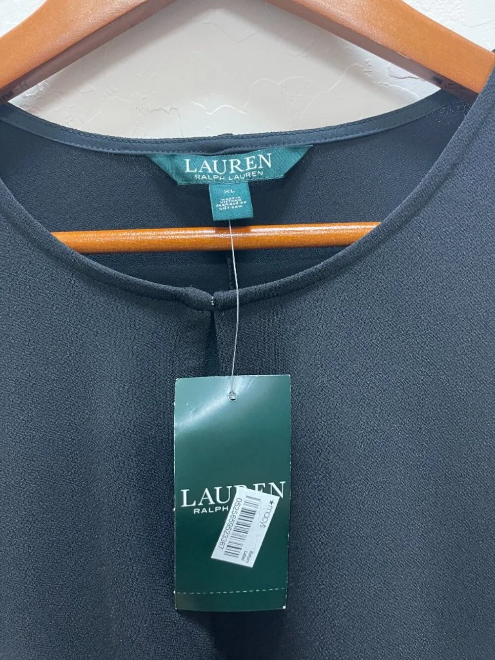 NWT Lauren Ralph Lauren Black Layered Tunic Top XL
